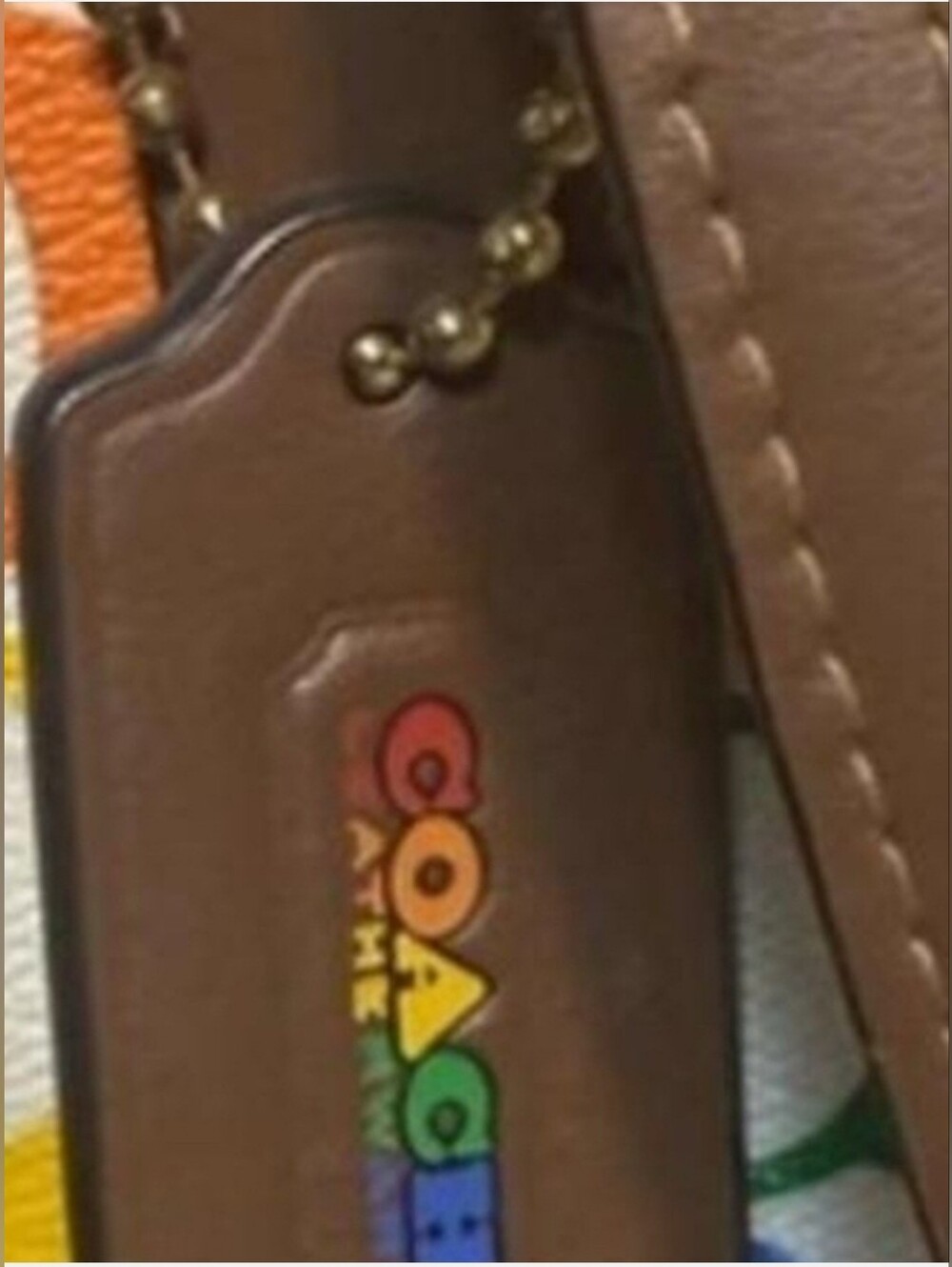 Coach Reversible Rainbow To Blue. Limited Edition On White Lg. Tote. Authentic* - Picture 7 of 7